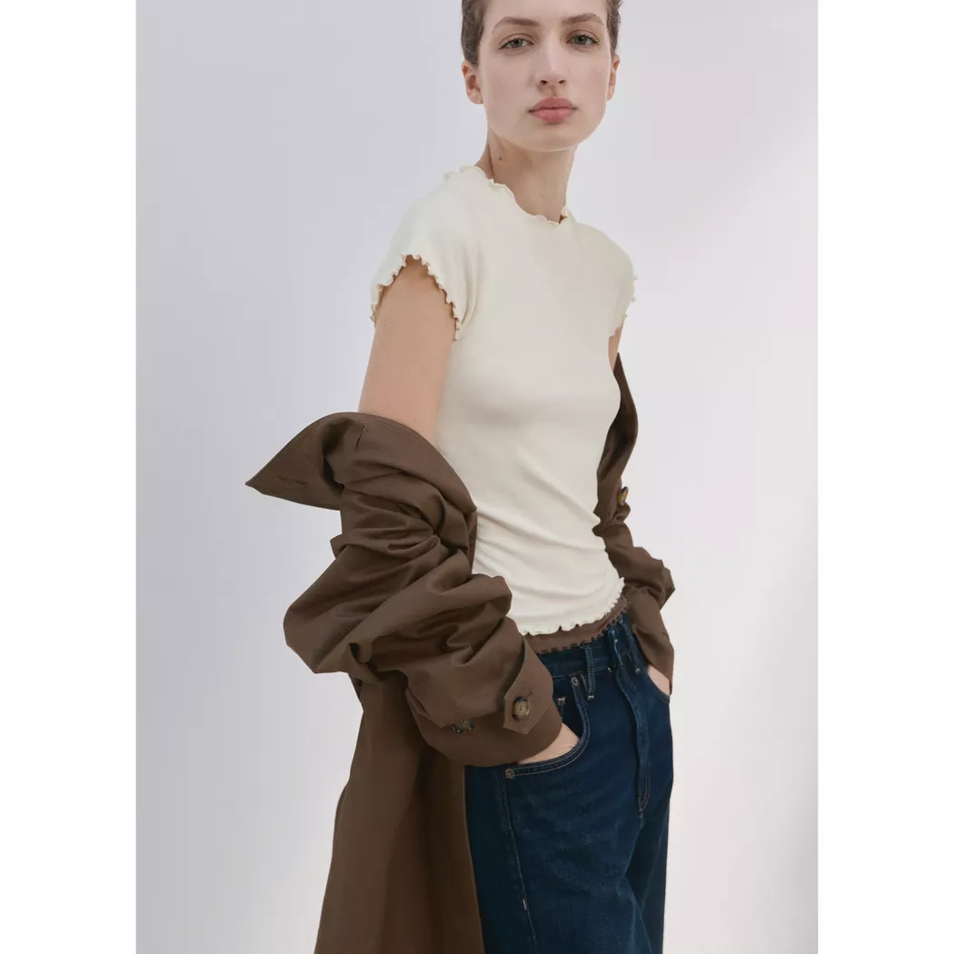 Mango - T-Shirt, für Damen, Café, Größe M