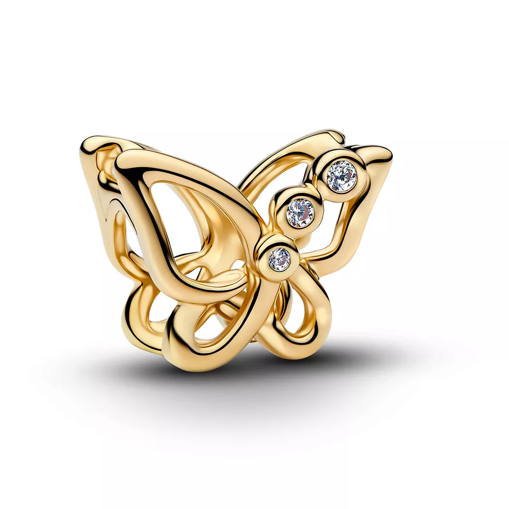 Pandora Gold Butterfly Openwork Charm