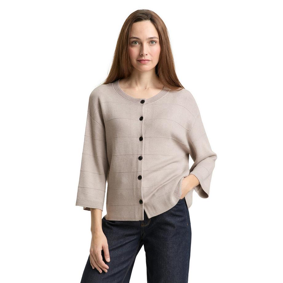 TOM TAILOR Cardigan mit horizontalen Rippendetails  