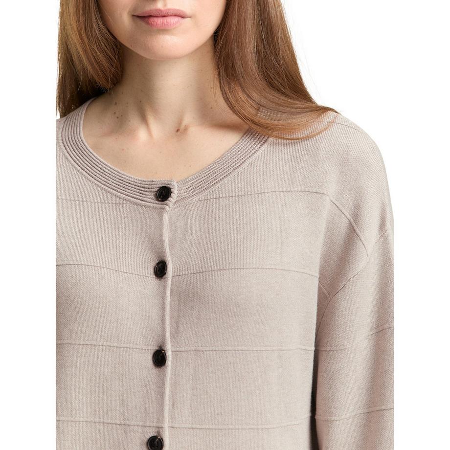 TOM TAILOR Cardigan mit horizontalen Rippendetails  