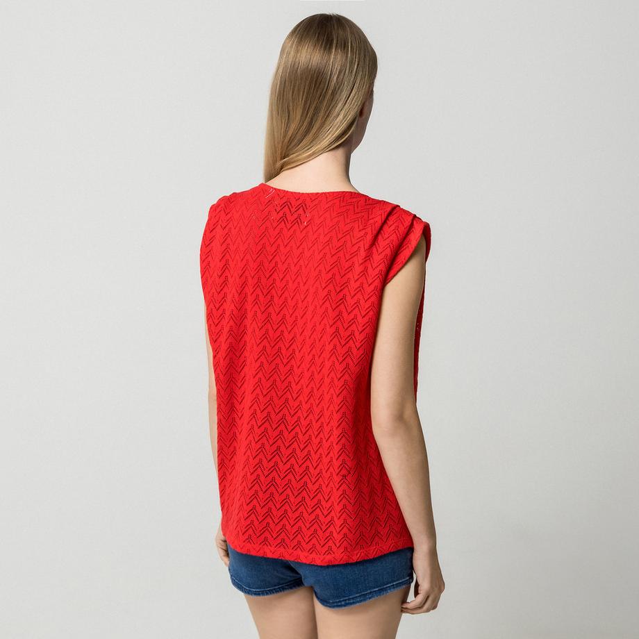 VILA T-shirt sans manches à col rond  