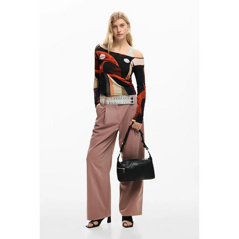 Desigual Umhängetasche mit Blumenprägung  