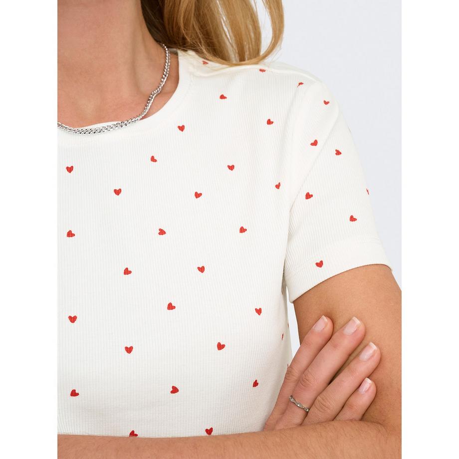 ONLY T-Shirt mit Herz-Print  