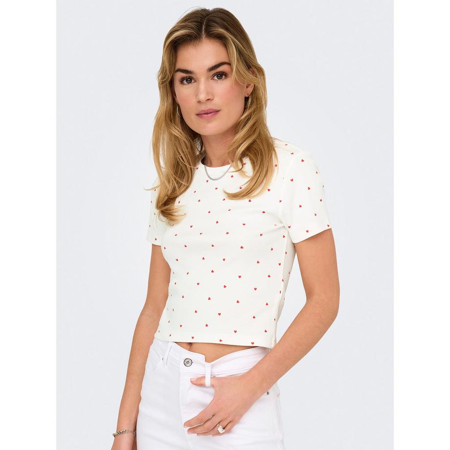 ONLY T-Shirt mit Herz-Print  