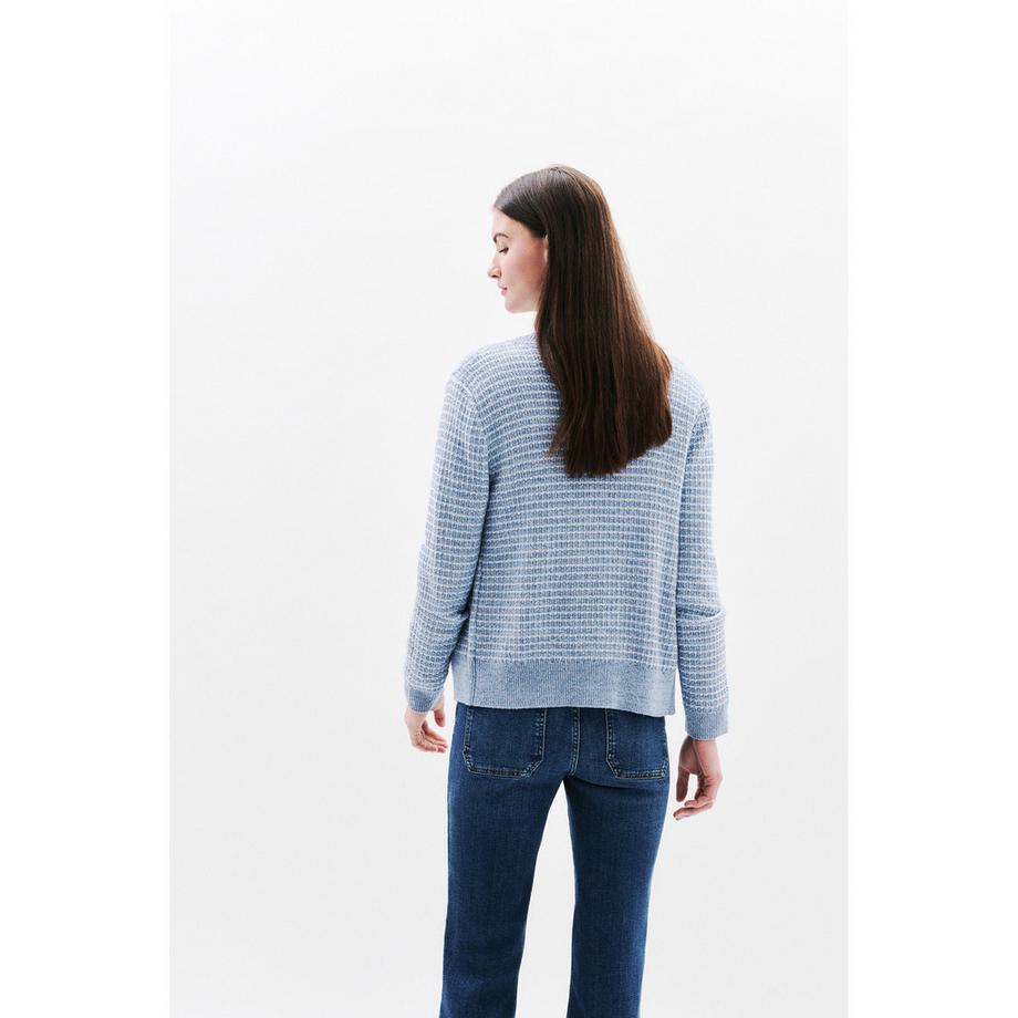 Caroll Cardigan Rayé Col Montant Coupe Droite  