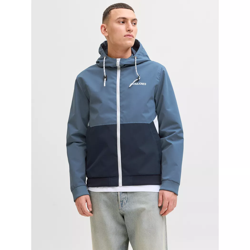 Jack & Jones Blouson Bomber Rush Blue Mirage / Detail Navy Blazer / White Blocking S Homme 3
