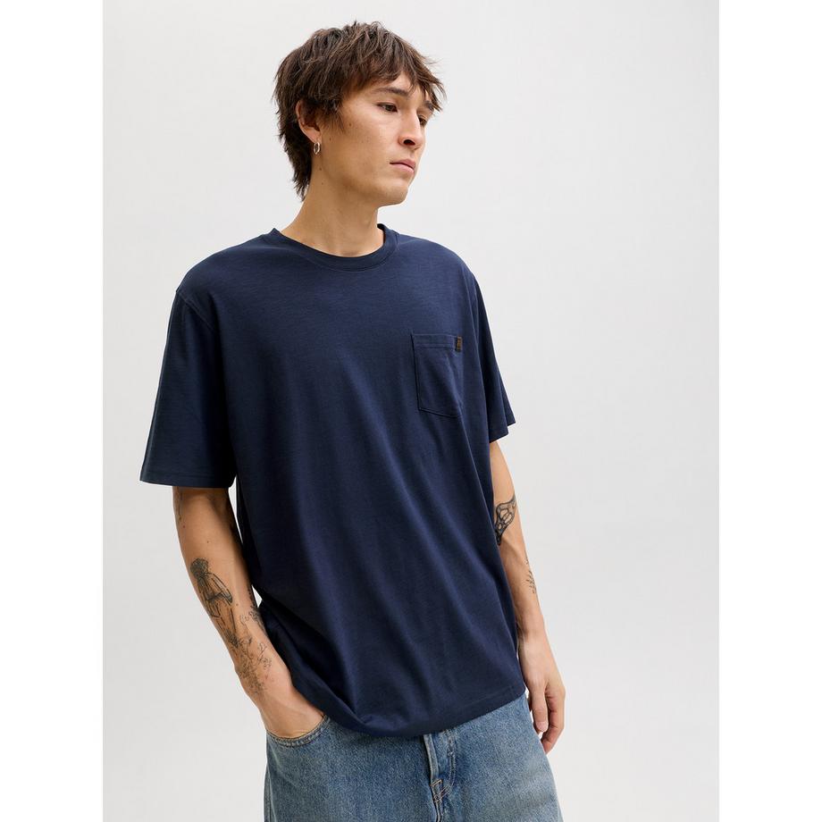 JACK & JONES T-Shirt Coupe Oversize avec Poche Poitrine  