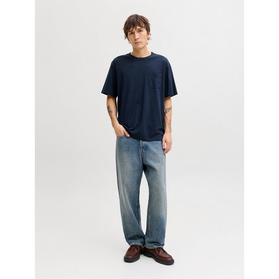 JACK & JONES T-Shirt Coupe Oversize avec Poche Poitrine  