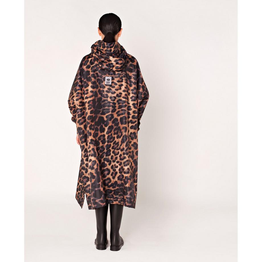 Rainkiss Poncho con Cappuccio Stampa Leopardata  