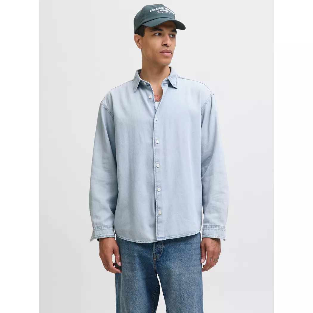Jack & Jones Chemise à Manches Longues Stanley At 021 Blue Denim / Light Blue M Homme 2