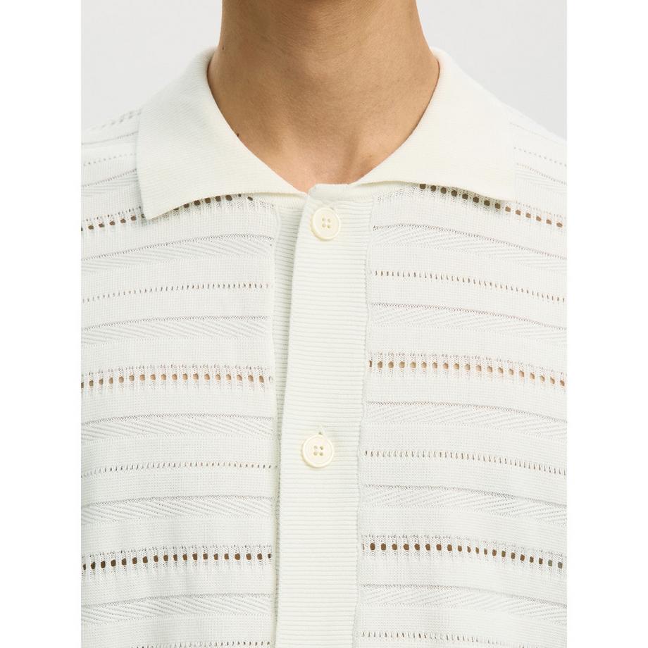 SELECTED Pull à manches courtes avec boutonnage  