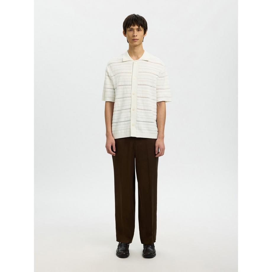 SELECTED Pull à manches courtes avec boutonnage  