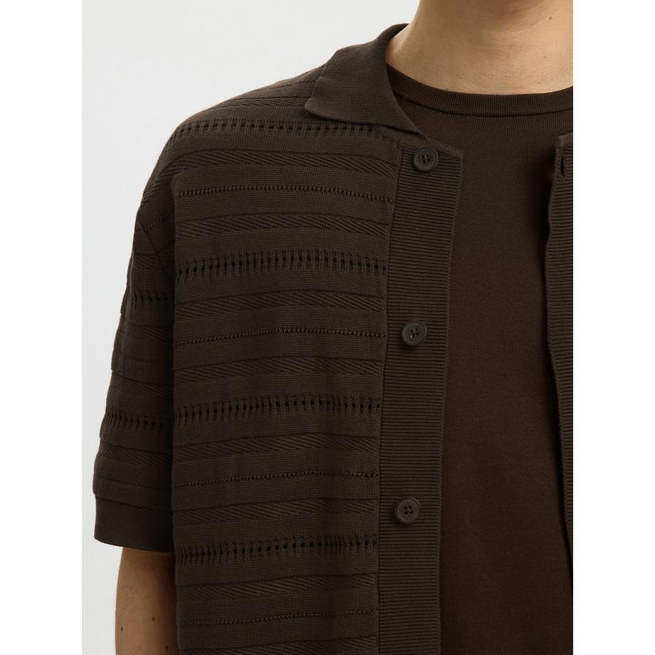 SELECTED Pull à manches courtes avec boutonnage  