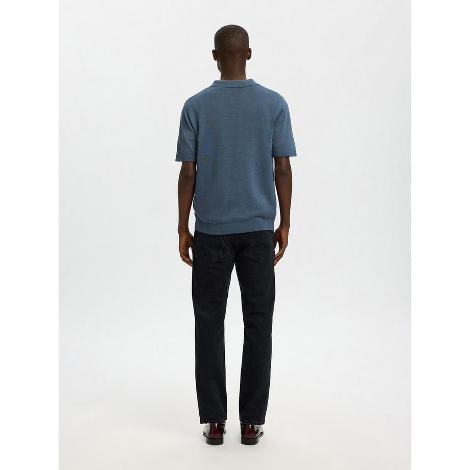 SELECTED Mattis Knit Sun Open Polo Camicia Maniche Corte  