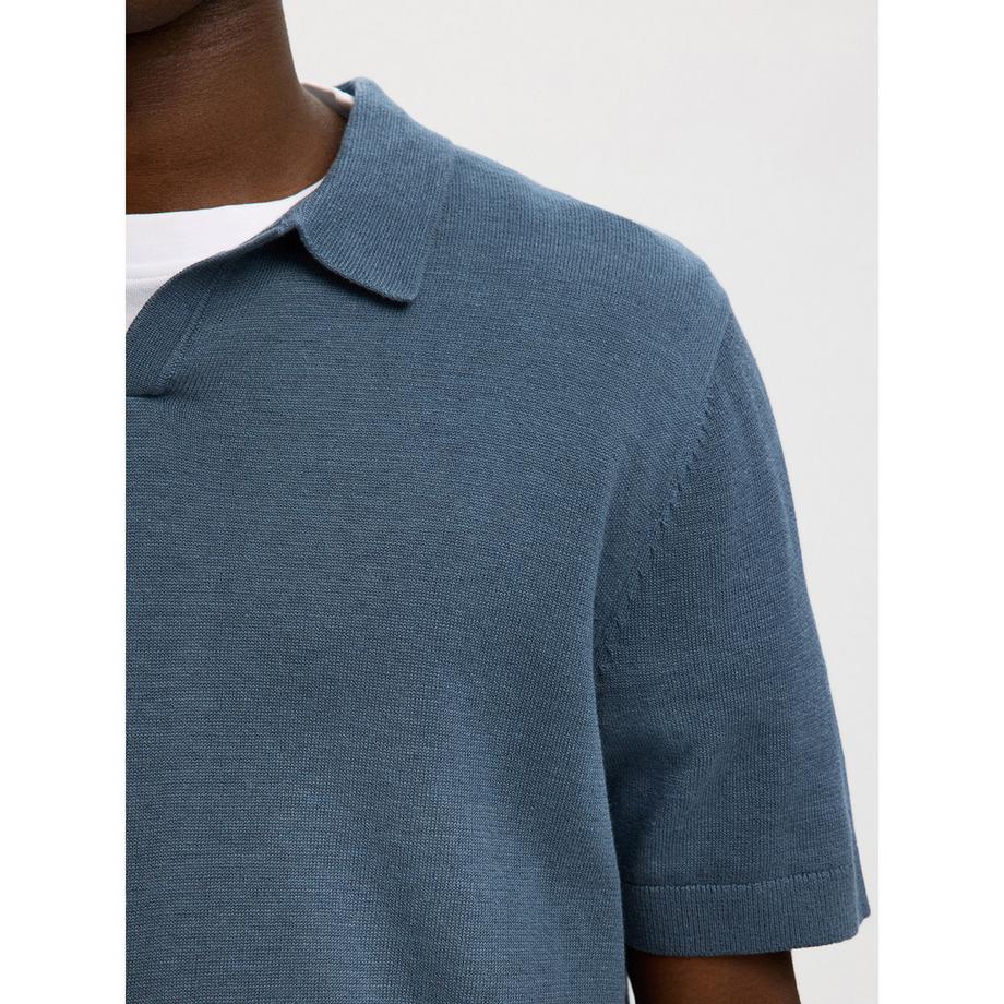 SELECTED Mattis Knit Sun Open Polo Camicia Maniche Corte  