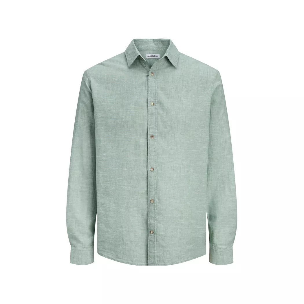 Jack & Jones Chemise à Manches Longues Esummer Linen Blend Granite Green S Homme