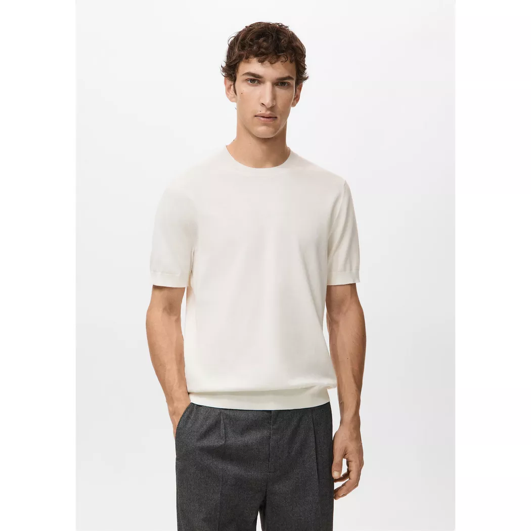 Mango Man - T-Shirt, für Herren, Ecru, Größe 21