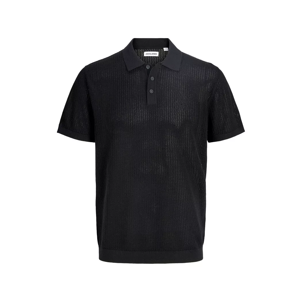 Jack & Jones Polo à Manches Courtes George Knit Polo Ss Sn Black M Homme