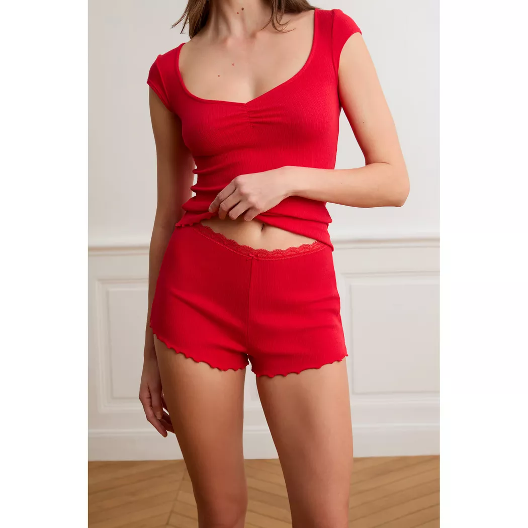 Etam Damen Pyjamashorts Rot M 3