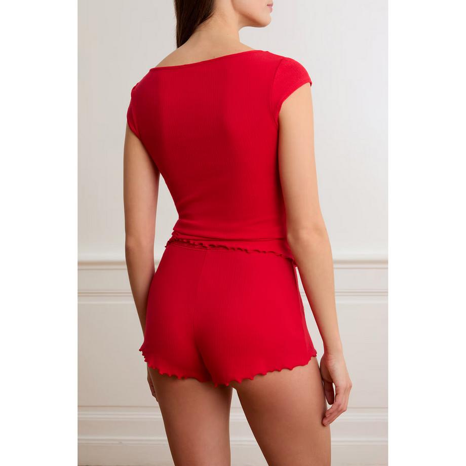 Etam Short de pyjama côtelé à imprimé cœurs  