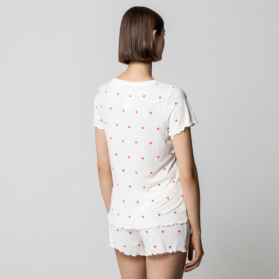 LASCANA Set Pigiama Shorty Stampa Cuori  
