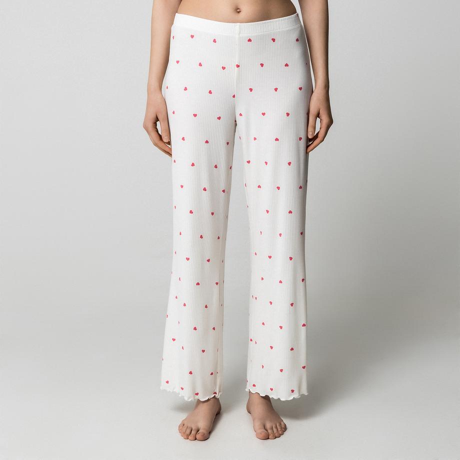 LASCANA Set Pigiama a Costine Stampa Cuori  