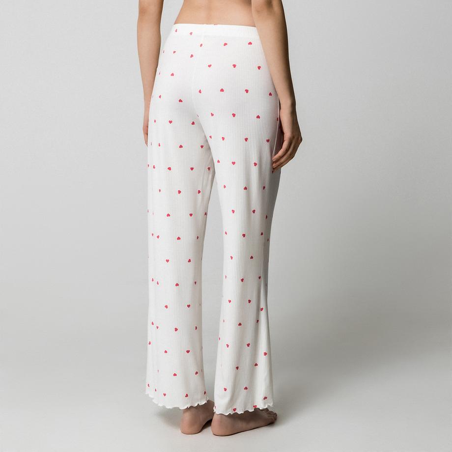 LASCANA Set Pigiama a Costine Stampa Cuori  