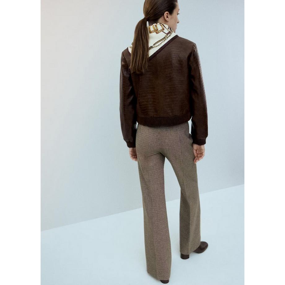 MANGO DUNDEE Giacca Bomber Goffrata Coccodrillo  