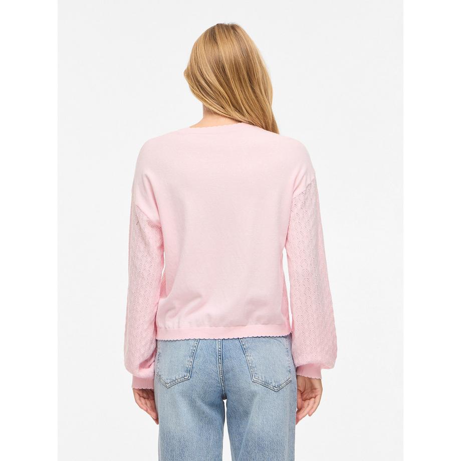 VILA Maglione con Lavorazione a Maglia Fantasia  