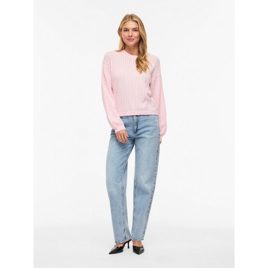 VILA Maglione con Lavorazione a Maglia Fantasia  