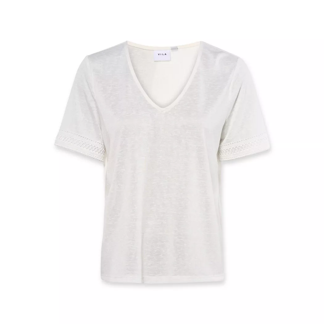 VILA - T-Shirt, für Damen, Weiss, Größe L