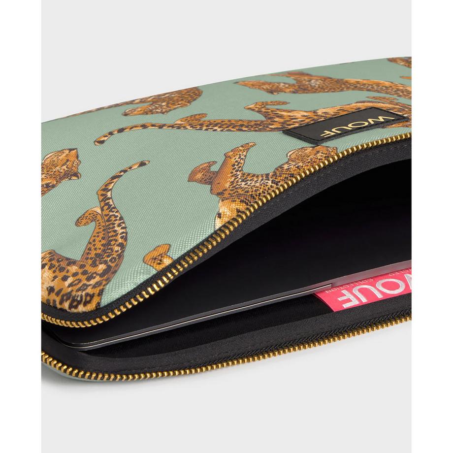 Wouf Étui pour ordinateur portable Emerald Leopard 