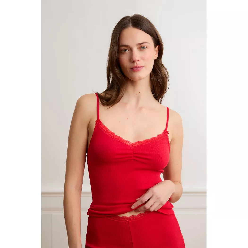 Etam Top Sleeveless Red M 2