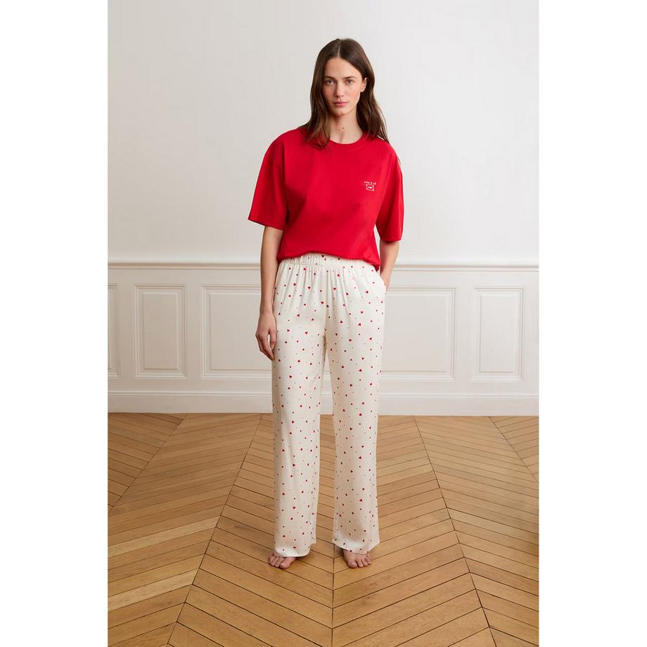 Etam Pantalon de pyjama imprimé cœurs  