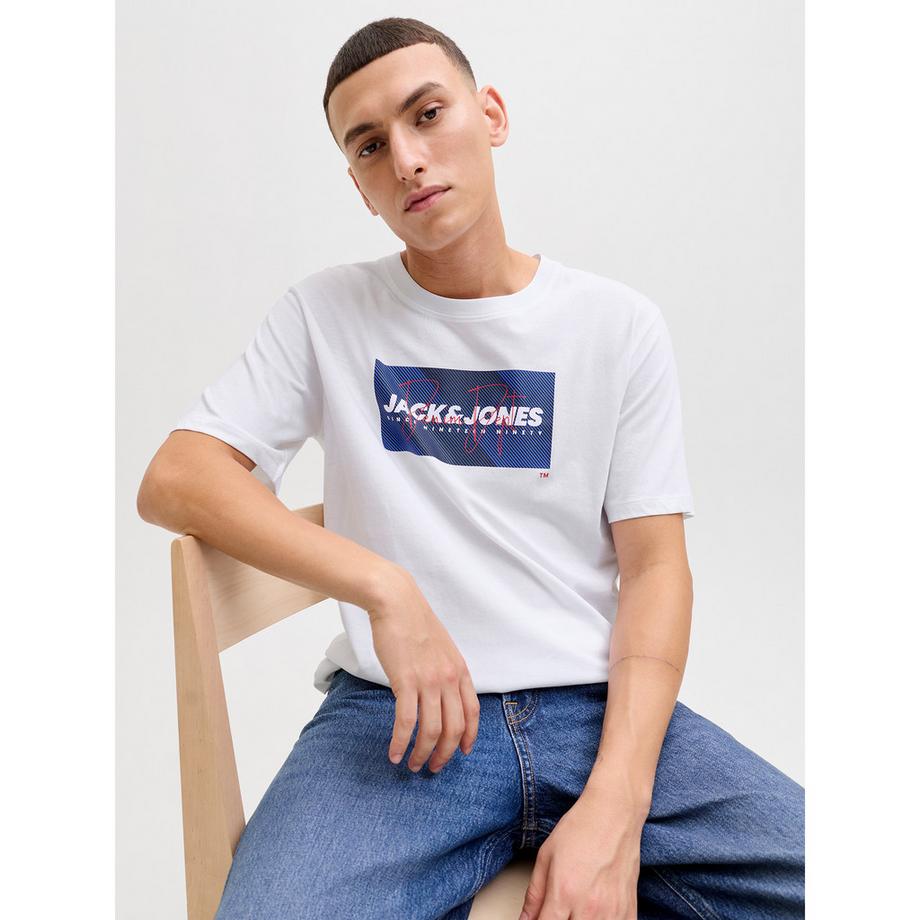 JACK & JONES Cole Print Rundhals Kurzarm T-Shirt  