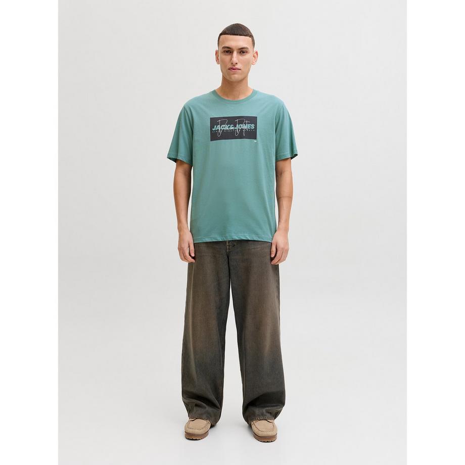 JACK & JONES Cole Print Col Rond T-Shirt Manches Courtes  