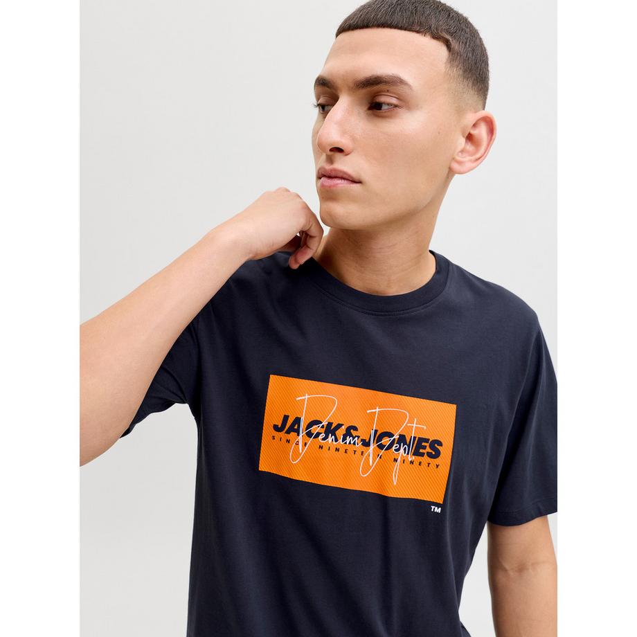 JACK & JONES Cole Print Col Rond T-Shirt Manches Courtes  