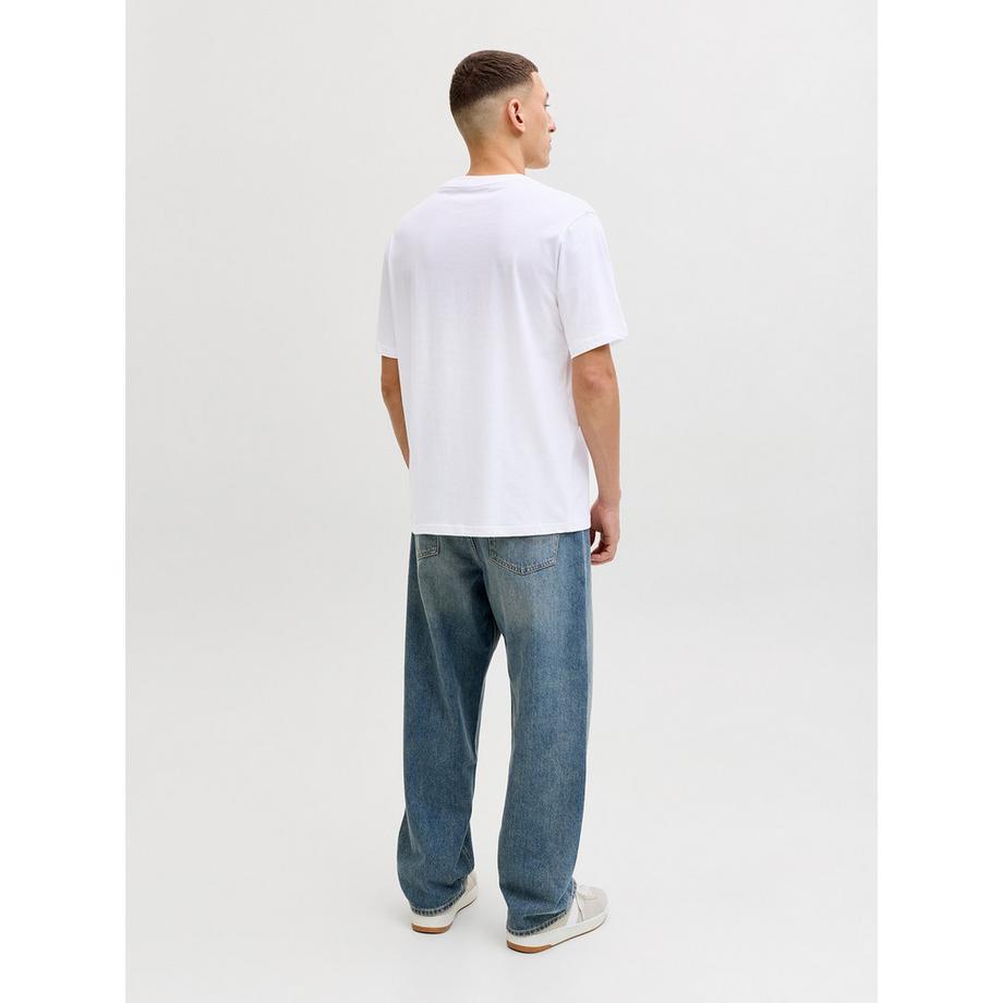 JACK & JONES Perry T-Shirt Col Rond avec Imprimé Palmier  