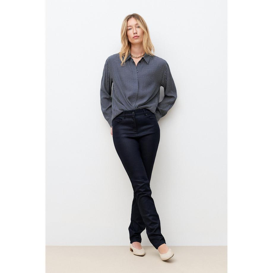 Caroll Chemisier à manches longues Regular Fit avec petit motif à carreaux  