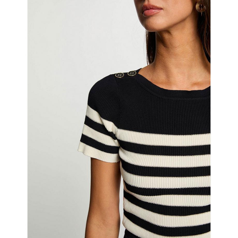 MORGAN Maglione Rigato Maniche Corte  