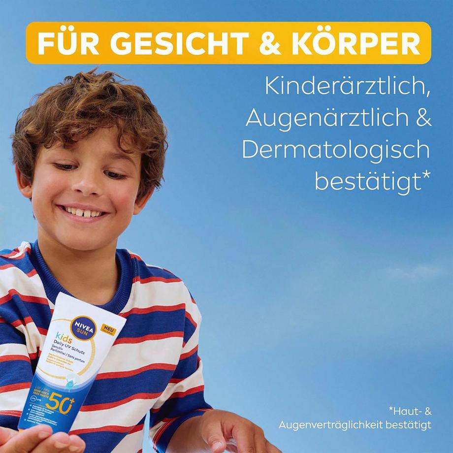 NIVEA SUN  Kids Daily UV Schutz Sensitiv Parfümfrei FPS 50+ 