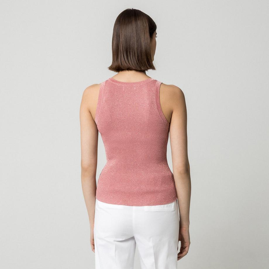 Sfera Geripptes Tanktop mit Rundhalsausschnitt  