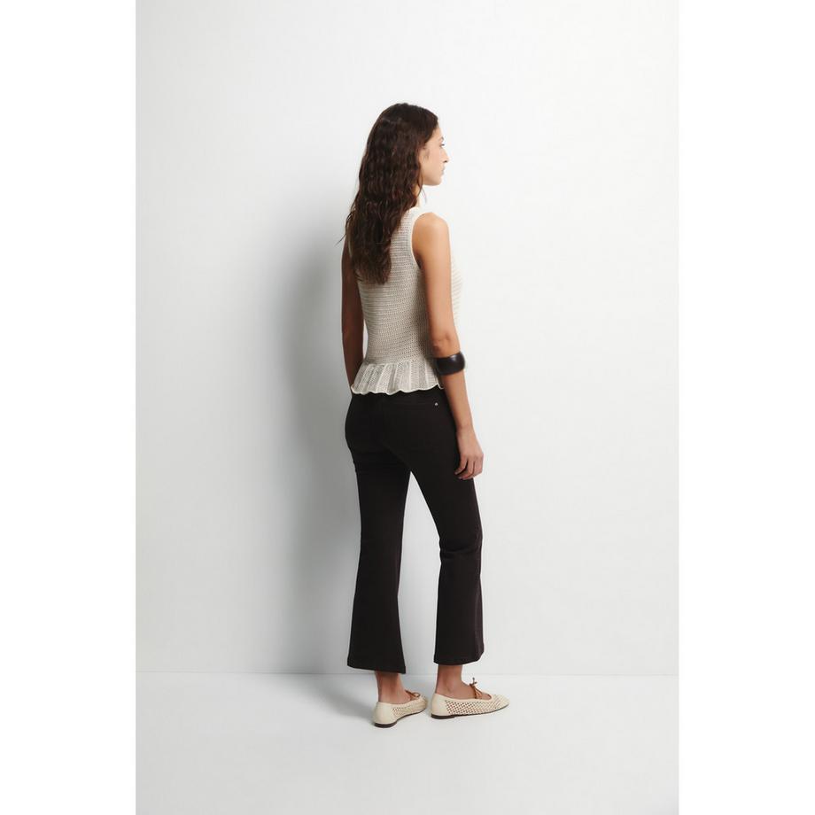 Sfera Top in maglia all'uncinetto con abbottonatura frontale  