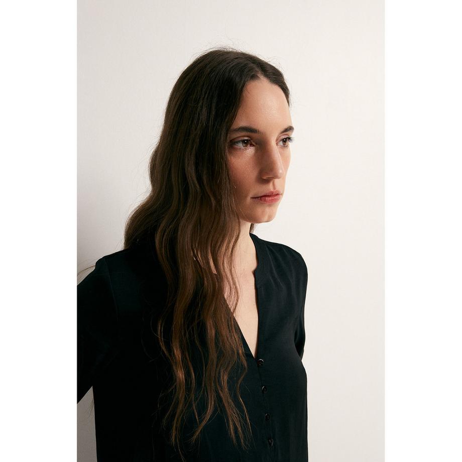 Sfera Langarm V-Ausschnitt Bluse  