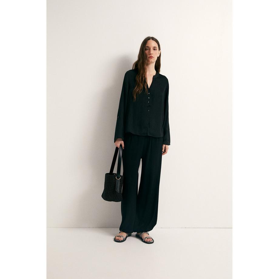 Sfera Langarm V-Ausschnitt Bluse  