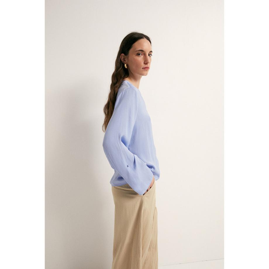 Sfera Langarm V-Ausschnitt Bluse  