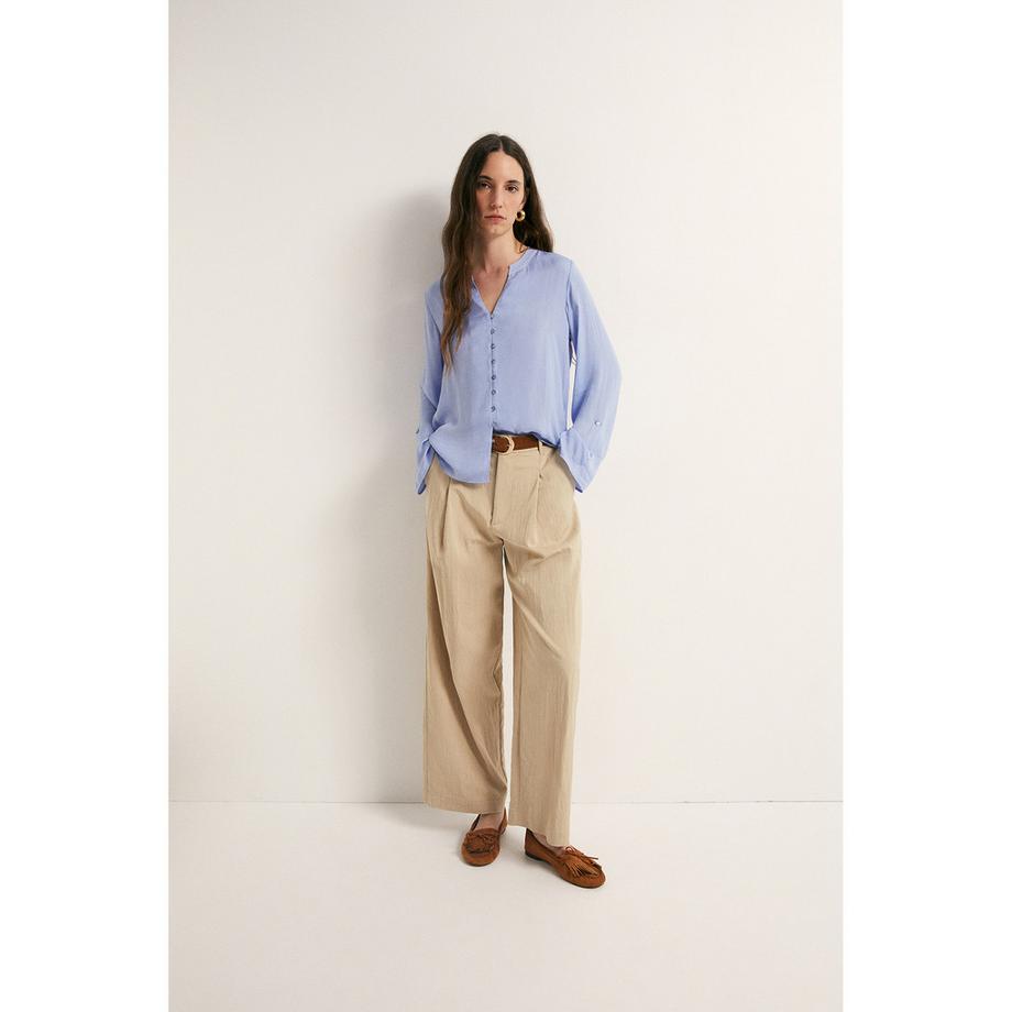 Sfera Langarm V-Ausschnitt Bluse  