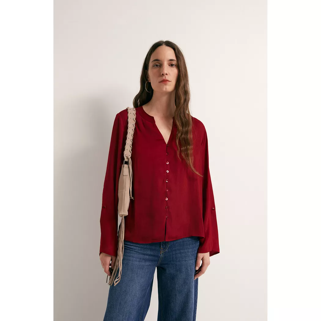 Sfera - Bluse, für Damen, Bordeaux, Größe XL