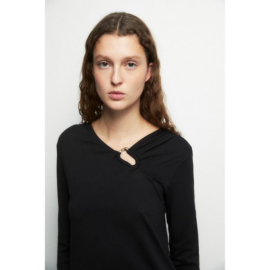Sfera Langarm-T-Shirt mit Ringdetail  