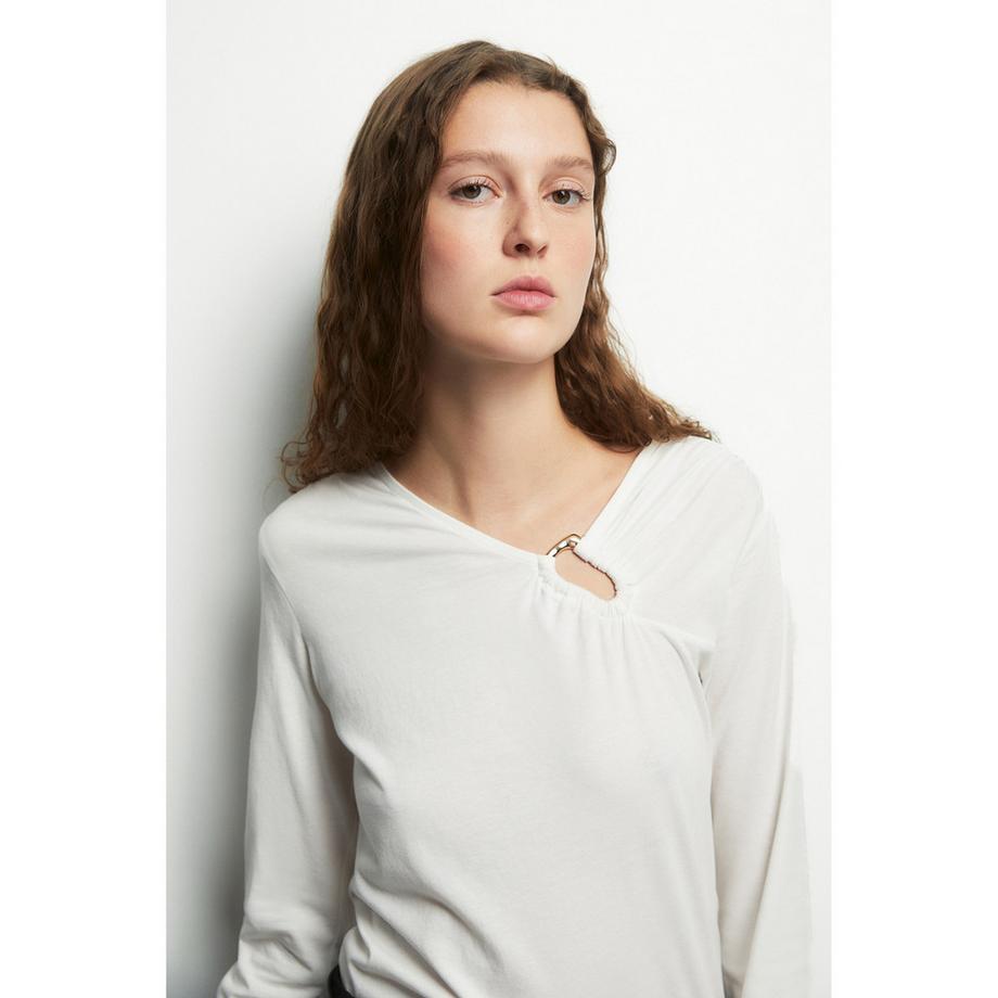 Sfera Langarm-T-Shirt mit Ringdetail  